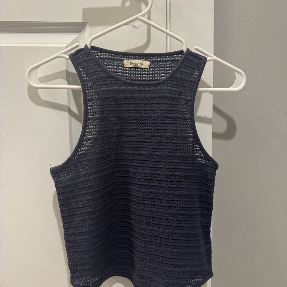 Madewell crochet tank - Small, navy
